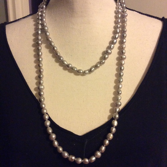Grey Freshwater Pearls with Toggle Clasp 48” - Picture 1 of 5